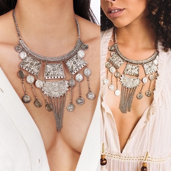The House Of Gentry Jewelry - Silver Bohemian Statement Necklace